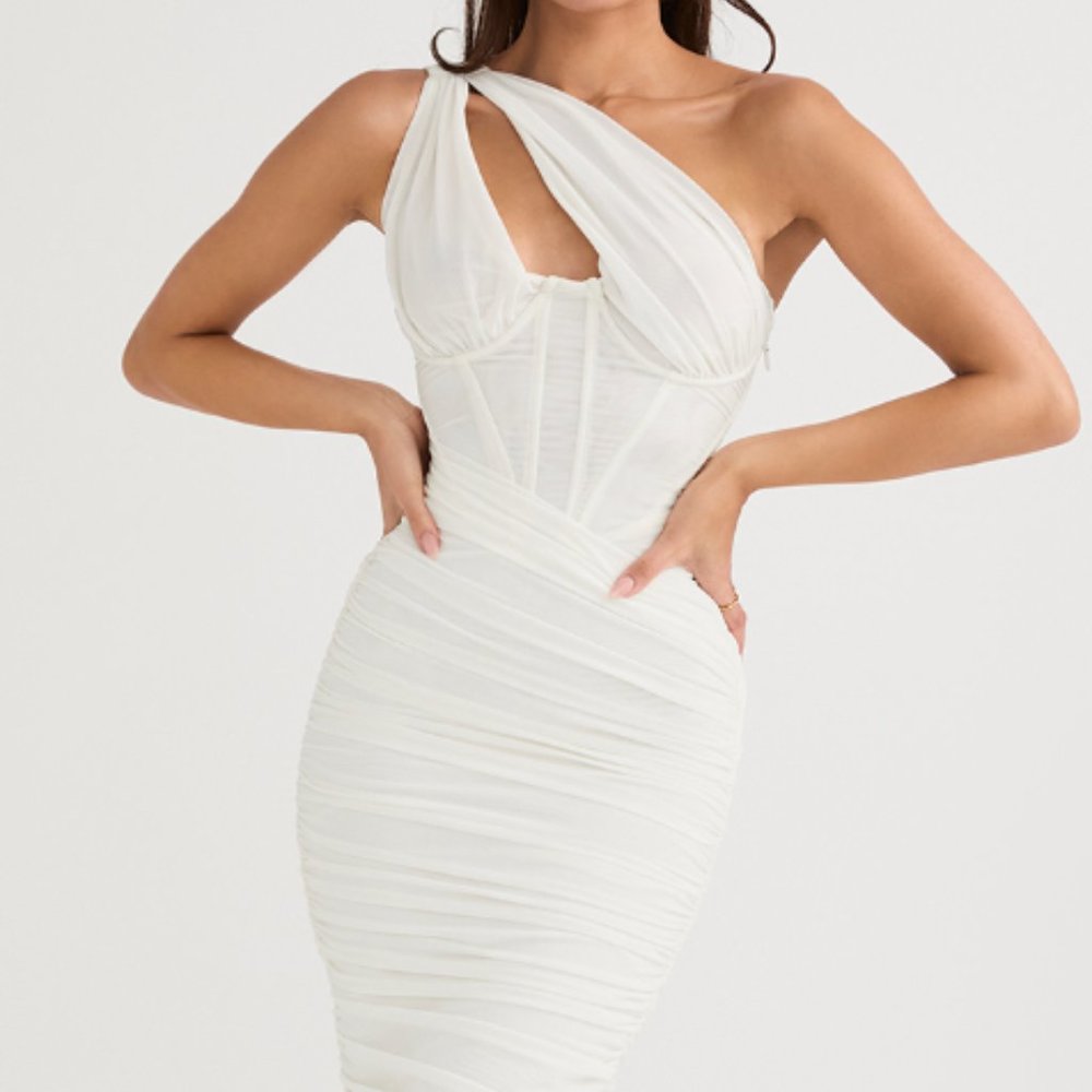 White/Cream One Shoulder HouseofCB Dress